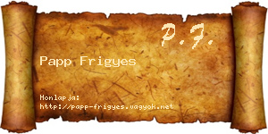 Papp Frigyes névjegykártya
