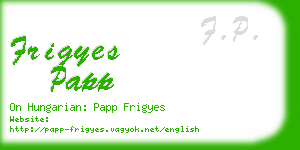 frigyes papp business card